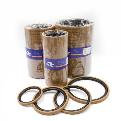 İnşaat Ekipmanları Hidrolik Piston Keçesi NBR Malzeme Altın Rengi
